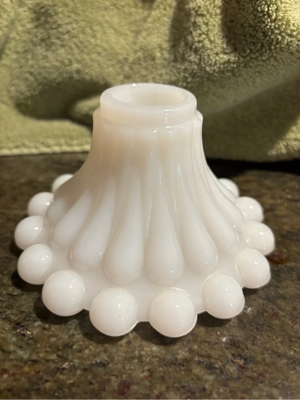 Vintage Milk Glass Hobnail Candleholder